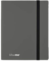 9-Pocket Smoke Grey PRO-Binder with embossed middle black web material gives cards a classic framed look. Side loading pocket design to prevent cards from easily falling out. Elastic strap holds the binder shut when not in use. All materials made from archival-safe, acid-free non-PVC material. Holds 360 cards in Ultra Pro Deck Protector sleeves.
