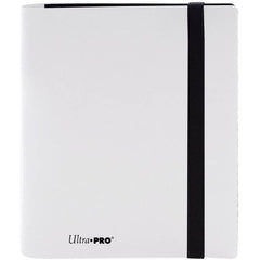 4-pocket Arctic White PRO-Binder with embossed middle black web material gives cards a classic framed look. Side loading pocket design to prevent cards from easily falling out. Elastic strap holds the binder shut when not in use. All materials made from archival-safe, acid-free non-PVC material. Holds 160 cards in Ultra Pro Deck Protector sleeves.