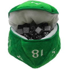 Need +5 to dice hoarding? We've got you covered with a new dice bag based on our ever-popular jumbo D20 plush! The zippered center pocket holds up to 50 dice, while a carabiner-style hook keeps your dice securely at your side. This Plush D20 Dice Bag measures approximately 6.5 inches in diameter, and is the perfect accessory for any RPG adventurer or dice enthusiast!