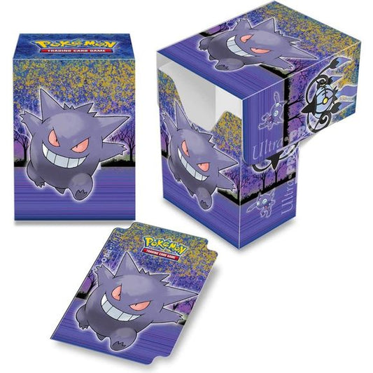 Officially licensed Pokemon Trading Card Game Deck Box, featuring Gengar, Chandelure, Misdreavus, Sableye, and Mimikyu