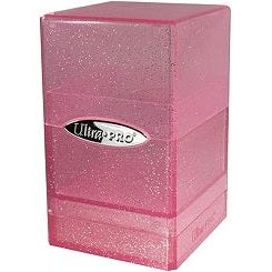 Ultra Pro Deckbox Satin Tower Glitter Pink | Galactic Toys & Collectibles