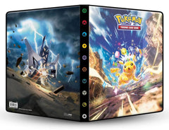 9-Pocket Portfolios for Pokémon feature a vibrant, full-art cover of Tera Pikachu and Archaludon from the Pokémon Trading Card Game Surging Sparks set release.. Each portfolio stores and protects up to 126 standard size cards single-loaded or up to 252 cards double-loaded in archival-safe polypropylene pages.