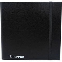 12-pocket Jet Black PRO-Binder with embossed middle black web material gives cards a classic framed look. Side loading pocket design to prevent cards from easily falling out. Elastic strap holds the binder shut when not in use. All materials made from archival-safe, acid-free non-PVC material. Holds 480 cards in Ultra Pro Deck Protector sleeves.