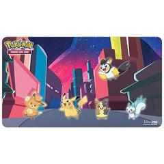 Playmats for Pokemon feature vibrant, full-color artwork of Pikachu, Pawmo, Morpeko, Emolga and Pachirisu. Made with a soft fabric top to reduce damage to cards during play and a non-slip rubber backing to keep the playmat from shifting during use, playmats enhance the gameplay experience. With dimensions of approximately 24 in. x 13.5 in., a playmat also makes an excellent oversize mousepad for home or office.