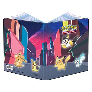 4-Pocket Portfolios for Pokemon feature a vibrant, full-art cover of Pikachu, Pawmo, Morpeko, Emolga and Pachirisu. Each portfolio stores and protects up to 40 standard size cards single-loaded and 80 cards double-loaded in archival-safe polypropylene pages. There are also pages in the center of the portfolio to store up to 4 oversized Pokemon cards. Made in California, U.S.A.