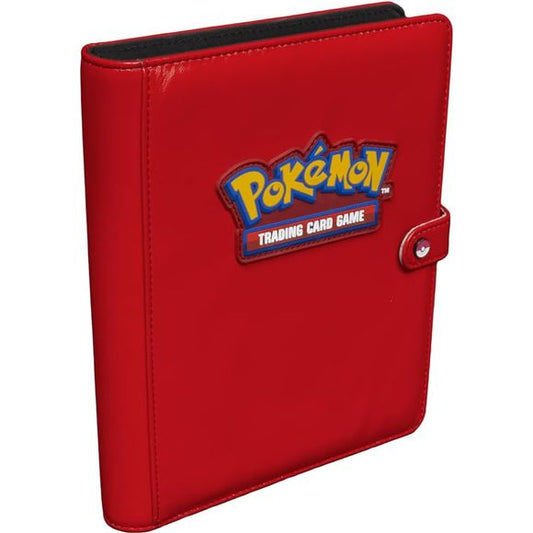 4-Pocket Snap Binder for Pokémon with red padded leatherette cover: Designed for collectors, this sleek and durable binder features a high-quality leatherette finish, providing a stylish and protective home for your trading cards.