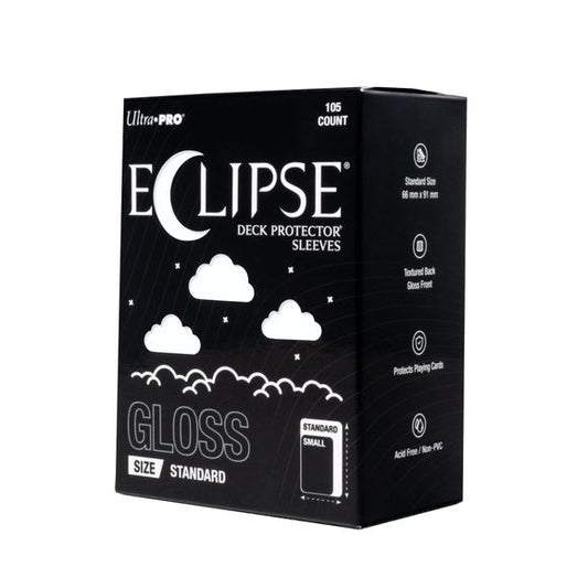 The next evolution of Ultra PRO's legendary ECLIPSE DECK PROTECTOR sleeves is here. Experience the enhanced texture, optimized shuffle feel, and the rigorously tested, consistent quality of the latest ECLIPSE formulation. Designed for competitive play and archival collections, ECLIPSE DECK PROTECTOR sleeves feature fully-opaque backings and split-resistant seals. ECLIPSE DECK PROTECTOR sleeves are available in matte and gloss fronts, standard and small sizes, and 10 vibrant colors.