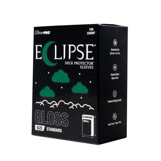 The next evolution of Ultra PRO's legendary ECLIPSE DECK PROTECTOR sleeves is here. Experience the enhanced texture, optimized shuffle feel, and the rigorously tested, consistent quality of the latest ECLIPSE formulation. Designed for competitive play and archival collections, ECLIPSE DECK PROTECTOR sleeves feature fully-opaque backings and split-resistant seals. ECLIPSE DECK PROTECTOR sleeves are available in matte and gloss fronts, standard and small sizes, and 10 vibrant colors.