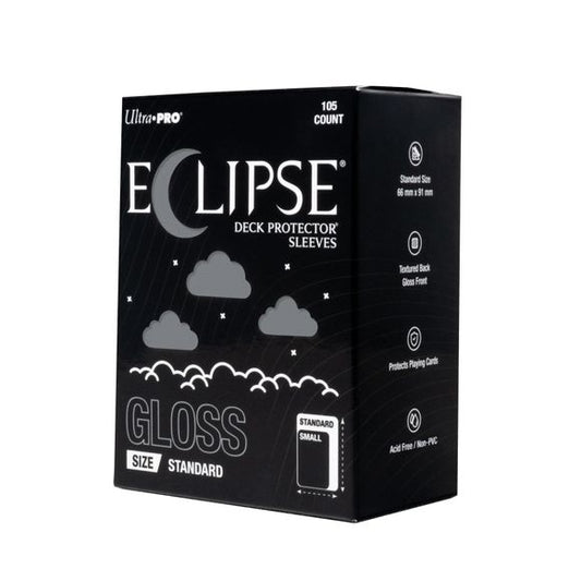 The next evolution of Ultra PRO's legendary ECLIPSE DECK PROTECTOR sleeves is here. Experience the enhanced texture, optimized shuffle feel, and the rigorously tested, consistent quality of the latest ECLIPSE formulation. Designed for competitive play and archival collections, ECLIPSE DECK PROTECTOR sleeves feature fully-opaque backings and split-resistant seals. ECLIPSE DECK PROTECTOR sleeves are available in matte and gloss fronts, standard and small sizes, and 10 vibrant colors.