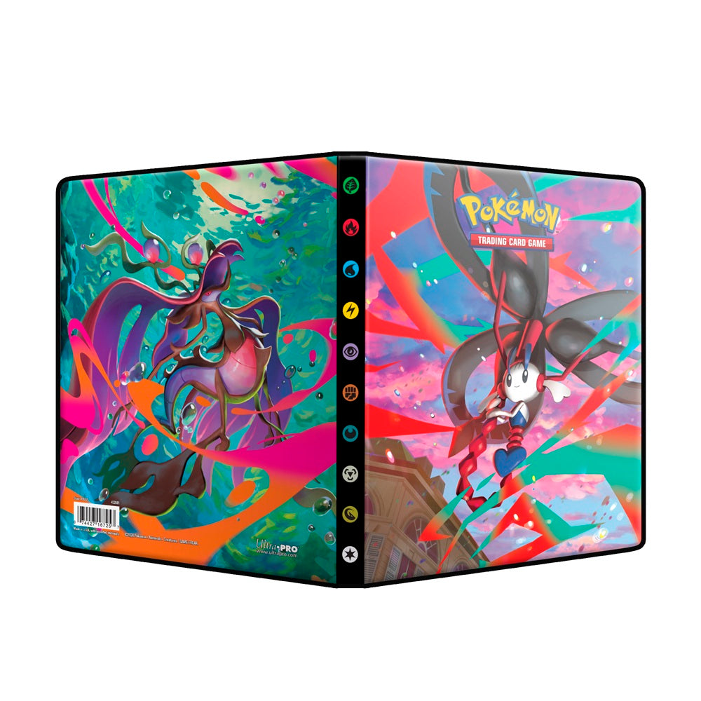The 4-Pocket Portfolio for the Pokemon Trading Card Game features a vibrant, full-art cover. Each portfolio stores and protects 80 standard size cards and 4 oversized cards in archival safe pages. Made in California, U.S.A.