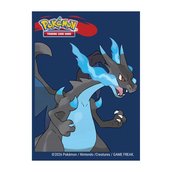 The 65ct Deck Protector Sleeves for the Pokemon Trading Card Game feature vibrant, full-color artwork of Mega Charizard X. Ultra PRO Deck Protector Sleeves are made with our proprietary ChromaFusion Technology to prevent peeling. Archival-safe materials ensure you can sleeve your cards with confidence. Sized for standard size trading cards measuring 2.5 in. x 3.5 in.
