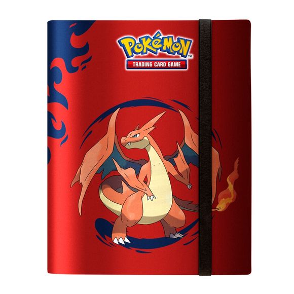 The 9-Pocket PRO-Binder for the Pokemon Trading Card Game is designed for collecting and organizing your favorite trading cards. This PRO-Binder features a vibrant, full-art cover of Mega Charizard X and Mega Charizard Y and includes an elastic strap closure. It contains 20 9-pocket pages with embossed webbing and side-loading pockets to secure your cards. Safely stores up to 360 cards in archival-safe, acid-free, non-PVC pages.
