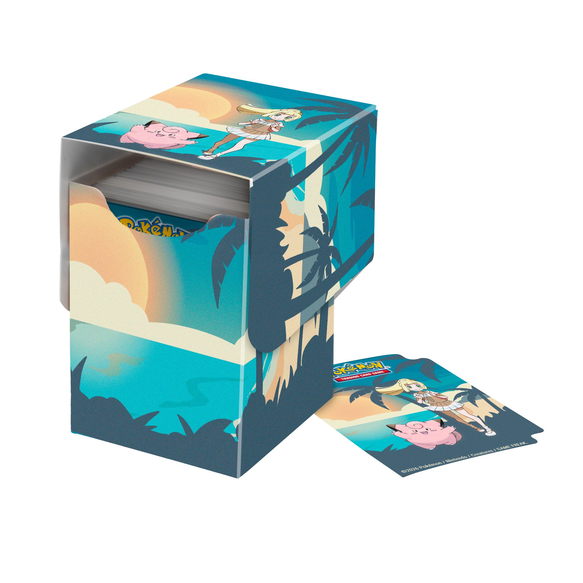 <p><strong>Ultra PRO Pokémon TCG Lillie & Clefairy 100+ Deck Box</strong> combines colorful Pokémon artwork with dependable card protection for everyday play, tournaments, and storage. Featuring Lillie and Clefairy, this officially licensed deck box includes a matching deck divider and offers a lightweight, durable design for keeping your favorite deck organized.</p>

<p>Made from archival-safe, acid-free, non-PVC materials, it holds up to 100 double-sleeved standard-size cards. Ideal for Pokémon TCG player