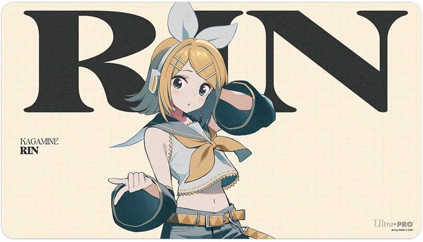 <p><strong>Ultra PRO Hatsune Miku: Retro Soundscapes – Kagamine Rin Playmat</strong> adds vibrant Vocaloid style to your tabletop with colorful Kagamine Rin artwork and a smooth gaming surface. The soft fabric top helps protect cards and accessories during play, while the non-slip rubber backing keeps the mat securely in place for tournaments, casual games, or everyday use.</p>

<p>Perfect for TCGs, tabletop gaming, card collecting, or use as an oversized desk and mouse pad, this officially licensed playmat