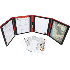 In need of some Greater Invisibility at the game table? Let all your DM decision making Pass Without Trace behind the privacy of the Premium Dungeon Masters Screen for Dungeons & Dragons! This premium leatherette tri-fold screen offers everything you need to run your campaign, and provides the perfect protection for hiding dice rolls, quick damage calculations, and upcoming ambushes from the rest of your teams prying eyes. Each of the four clear, write-on pockets on the inside of the screen is gusseted and