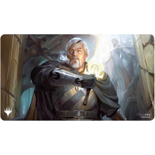 Playmats featuring popular Magic: The Gathering artwork. Made with a soft fabric top to reduce damage to cards during play and a non-slip rubber backing to keep the playmat from shifting during use, playmats enhance the gameplay experience. With dimensions of approximately 24 in. x 13.5 in., a playmat also makes an excellent oversize mousepad for home or office.