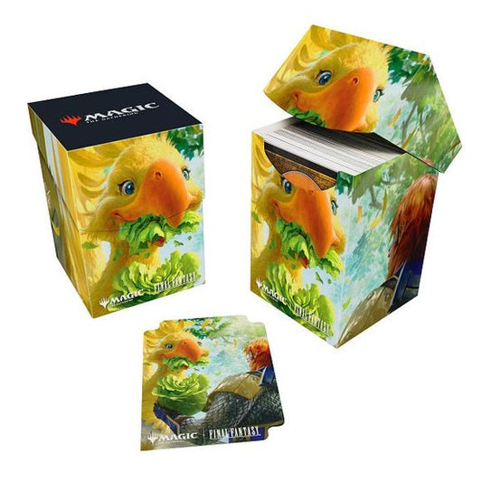 100+ Deck Boxes for Magic: The Gathering(R) --- FINAL FANTASY feature a vibrant, full-color artwork and includes a deck divider. Made with archival-safe, non-PVC, rigid polypropylene materials, you can store up to 100 double-sleeved cards with confidence. The self-locking lid keeps your cards securely stored when not in use, while also offering easy access. Sized for standard size trading cards.
