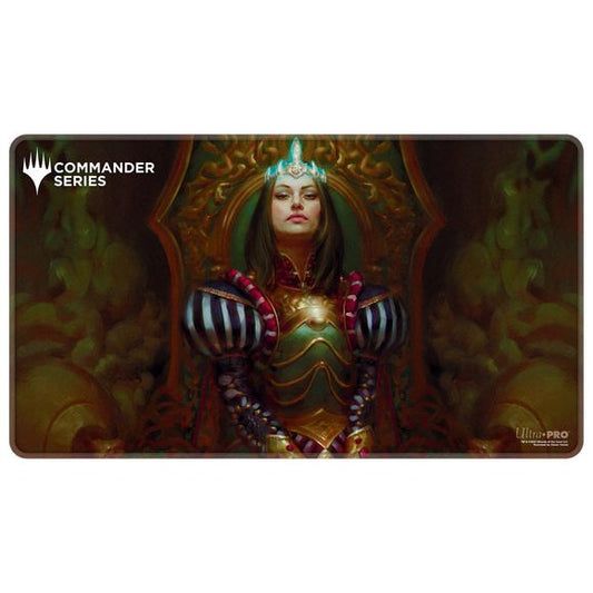 Stitched Edge Playmats featuring popular Magic: The Gathering artwork. Made with a soft fabric top to reduce damage to cards during play and a non-slip rubber backing to keep the playmat from shifting during use, playmats enhance the gameplay experience. The stitched edges offer an added premium feel. With dimensions of approximately 24 in. x 13.5 in., a playmat also makes an excellent oversize mousepad for home or office.