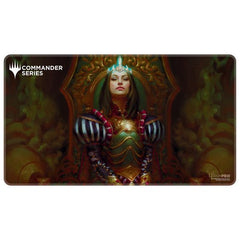 Stitched Edge Playmats featuring popular Magic: The Gathering artwork. Made with a soft fabric top to reduce damage to cards during play and a non-slip rubber backing to keep the playmat from shifting during use, playmats enhance the gameplay experience. The stitched edges offer an added premium feel. With dimensions of approximately 24 in. x 13.5 in., a playmat also makes an excellent oversize mousepad for home or office.