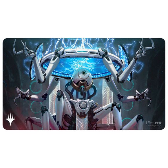Playmats featuring popular Magic: The Gathering artwork. Made with a soft fabric top to reduce damage to cards during play and a non-slip rubber backing to keep the playmat from shifting during use, playmats enhance the gameplay experience. With dimensions of approximately 24 in. x 13.5 in., a playmat also makes an excellent oversize mousepad for home or office.