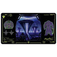 Holofoil Playmats featuring popular Magic: The Gathering artwork printed on a shimmering material with stitched edges. Made with a soft fabric top to reduce damage to cards during play and a non-slip rubber backing to keep the playmat from shifting during use, playmats enhance the gameplay experience. With dimensions of approximately 24 in. x 13.5 in., a playmat also makes an excellent oversize mousepad for home or office.