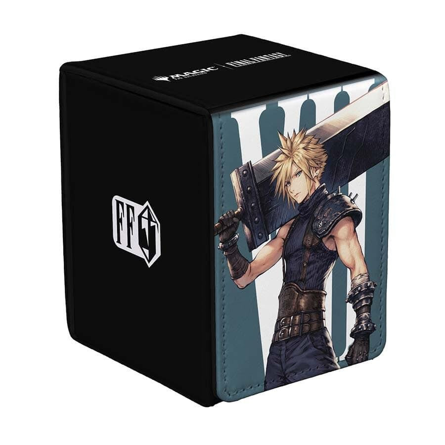 <p>The <strong>Ultra PRO Magic: The Gathering—FINAL FANTASY Cloud, Ex-SOLDIER Alcove Flip Deck Box</strong> delivers premium card storage with vibrant artwork inspired by the renowned Final Fantasy VII. The leatherette exterior, strong magnetic closure, and dual thumb notches create a secure and stylish deck box for tournaments, Commander nights, and everyday storage.</p>

<p>Designed to hold up to 100 double-sleeved standard-size cards, this officially licensed Magic: The Gathering accessory is ideal for M