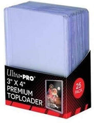 Super clear, Rigid plastic and durable construction encloses the card and keeps it clean while preventing damage. Holds cards up to 35pt thickness. The 3" x 4" Toploader for standard size cards (2-1/2" x 3-1/2"). 25 Count per pack. (1-Pack).