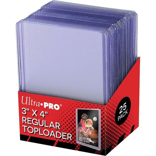 25 - Ultra Pro 3 X 4 Top Loader Card Holder for Baseball, Football, Basketball, Hockey, Golf, Single Sports Cards Top Loads - Sportcards Card Collecting Supplies Toploader | Galactic Toys & Collectibles