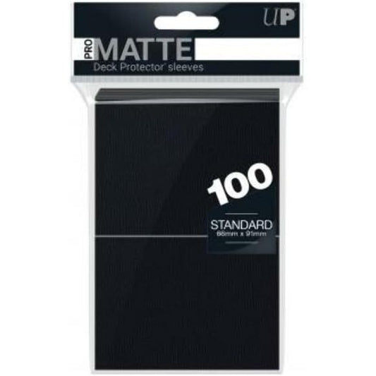 Solid color Deck Protectors with Ultra PROs hologram quality seal. Clear side uses non-glare matte material for softer feel and smoother shuffle. Stores and protects standard sized cards. 100-count pack. All Ultra PRO Deck Protectors are archival-safe and acid-free.