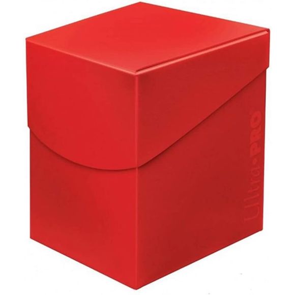 Holds up to 110 Standard gaming sleeved cards. Self-locking lid design with thumb notch for easy access to cards.