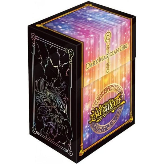 Protect your Deck with the Yu-Gi-Oh! TRADING CARD GAME (TCG) Dark Magician Girl Card Case, part of a new line of accessories that feature new artwork of Dark Magicians apprentice, Dark Magician Girl! This official Yu-Gi-Oh! TCG Card Case is large enough to hold a Duelists Main Deck, Extra Deck and Side Deck. Each Card Case is made from durable material, includes a card divider, and comes with a sturdy closure to ensure your cards will stay protected inside. Keep your Deck safe and get ready to Duel!