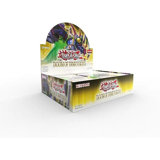 Dare to descend into different domains this fall with Doom of Dimensions, Septembers core booster set for the Yu-Gi-Oh! TRADING CARD GAME (TCG). Doom dawns for your opponents after every turn! Delve deep into dominating new cards to dish out definitive devastation and defeat all defenses! As youve doubtlessly discerned, Declans D/D/D Deck from Yu-Gi-Oh! ARC-V steals the show! Expect cards so dastardly theyll demolish the defining divisions of the different Dueling dimensions! Theres a ton of stuff in Doom o