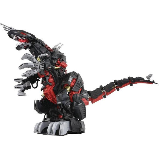 From Takara Tomy. A 1/72 scale assembly kit. Powered by an electric unit, flipping the switch not only enables a walk with the compelling presence befitting a dinosaur, but also replicates the rotation of the charged particle forced intake fans that were characteristic in the anime. LEDs light up the eyes, neck, chest, charged particle cannons, and the back's charged particle forced intake fans. Included are figures of Prozen and an original general soldier, both possible to be seated in the cockpit, at a 1