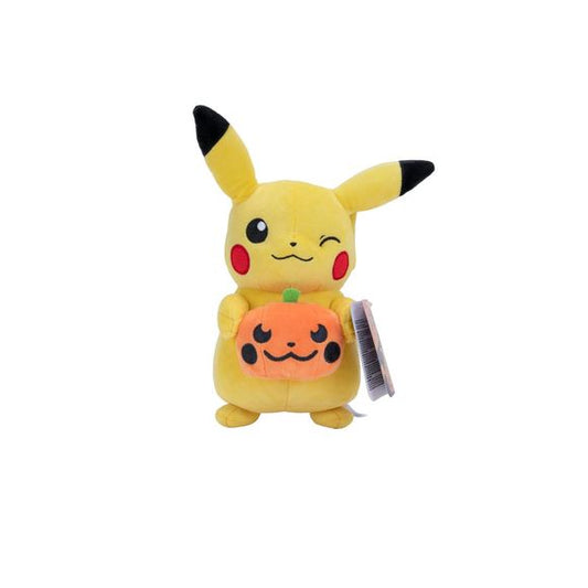 Get into the Halloween spirit with this Pokémon 8 Inch Plush Halloween Assortment! Featuring fan favorites like Pikachu, Eevee, and more dressed in festive costumes, these officially licensed plush bring seasonal magic to any shelf. Each plush is soft, huggable, and full of trick-or-treat charm, making them a must-have for collectors and fans alike. 1 at random, collection includes Pikachu, Squirtle, and Eevee