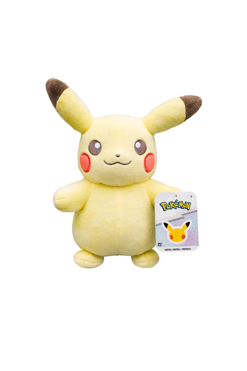 Mark a major milestone with the Pokémon 8" Plush 30th Anniversary, featuring fan-favorite Pokémon brought to life in soft, huggable plush form. Assortment includes Pikachu, Espeon, Vulpix, and Morpeko, chosen at random. Gotta Catch 'Em Al!