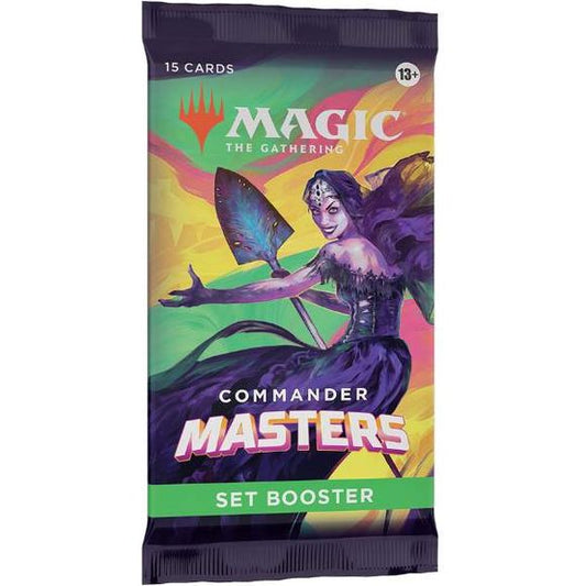 Each Set Booster contains 15 Magic cards, 1 Art Card, and 1 token/ad card or card from “The List” (a special card from Magic's history—found in 25% of packs), including 2–6 cards of rarity Rare or higher (2: 34%; 3: 48%; 4: 15%; 5: 2%; 6: <1%) and 3–8 Uncommon, 4–8 Common, and 1 Land cards. Every pack contains at least 1 Traditional Foil card of any rarity. A Traditional Foil Land replaces the basic land in 20% of Set Boosters and a Foil-Stamped Signature Art Card replaces the Art Card in 10% of Set Booster