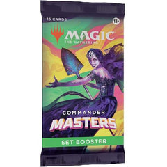 Each Set Booster contains 15 Magic cards, 1 Art Card, and 1 token/ad card or card from “The List” (a special card from Magic's history—found in 25% of packs), including 2–6 cards of rarity Rare or higher (2: 34%; 3: 48%; 4: 15%; 5: 2%; 6: <1%) and 3–8 Uncommon, 4–8 Common, and 1 Land cards. Every pack contains at least 1 Traditional Foil card of any rarity. A Traditional Foil Land replaces the basic land in 20% of Set Boosters and a Foil-Stamped Signature Art Card replaces the Art Card in 10% of Set Booster