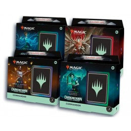 Release Date: 09/27/2024
Cast fear into the hearts of your opponents with all 4 Duskmourn: House of Horror Commander Decks—Miracle Worker, Death Toll, Jump Scare!, and Endless Punishment. Each box includes 1 ready-to-play deck of 100 Magic cards (2 Traditional Foil Borderless Legendary cards, 98 nonfoil cards), 10 Archenemy cards, a 2-card Collector Booster Sample Pack (contains 1 Traditional Foil or nonfoil alt-border card of rarity Rare or higher and 1 Traditional Foil Uncommon card), 10 double-sided toke