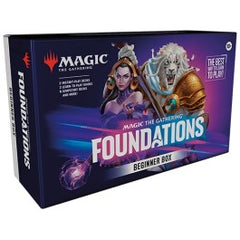 The best time for your community's first Magic game is now. Dive into Foundations, and experience quintessential Magic: The Gathering by playing with and collecting cards selected to give every player the advantage. Whether a past, present, or future Magic player, Foundations invite you to share your spark!
Your customers' Magic journey begins in this box—where the way to learn is to play. They'll get the essentials for their first games of Magic: The Gathering, including two different hands-on guided deck