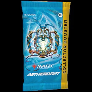 Contents:
15 Magic: The Gathering cards
Each Collector Booster includes 10–12 Traditional Foil cards
Collector Boosters may contain these cards: DFT 1–276, 292–416; DRC 1–4, 21–36; SPG 84–93
5 cards of rarity Rare or higher
3–5 Uncommon cards
4–6 Common cards
1 Land cards. Serialized Aetherspark in <1% of boosters