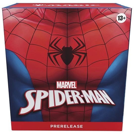 Release Date: 09/26/2025
Contents:
Contents:
6 Marvel's Spider-Man Play Boosters
1 Traditional Foil Rare/Mythic with a year stamp
Spindown life counter
Play Boosters may contain these cards: SPM 1–231; MAR 1–40. Includes 1–4 cards of rarity Rare or higher (2: 31%; 3: 3%; 4: <1%), and 3–5 Uncommon, 6–9 Common, and 1 Land cards. 1 card of any rarity is Traditional Foil. Foil Showcase Mythic Rare in <1% of boosters. Traditional Foil Land replaces a Land in 20% of boosters.