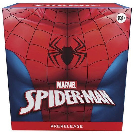 Release Date: 09/26/2025
Contents:
Contents:
6 Marvel's Spider-Man Play Boosters
1 Traditional Foil Rare/Mythic with a year stamp
Spindown life counter
Play Boosters may contain these cards: SPM 1–231; MAR 1–40. Includes 1–4 cards of rarity Rare or higher (2: 31%; 3: 3%; 4: <1%), and 3–5 Uncommon, 6–9 Common, and 1 Land cards. 1 card of any rarity is Traditional Foil. Foil Showcase Mythic Rare in <1% of boosters. Traditional Foil Land replaces a Land in 20% of boosters.