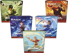 Release Date: Nov 14, 2025
Choose one of five seeded Prerelease Packs and begin your journey with Magic: The Gathering | Avatar: The Last Airbender. Each Prerelease Pack contains the following:
• 5 Play Boosters
• 1 Seeded Avatar: The Last Airbender Character Booster (Each Character Booster is themed around a different Avatar: The Last Airbender character and a color of Magic.)
• 2 Non-foil double-sided tokens themed to your Prerelease Pack's color
• 1 Traditional foil year-stamped rare or mythic rare
• 1 S