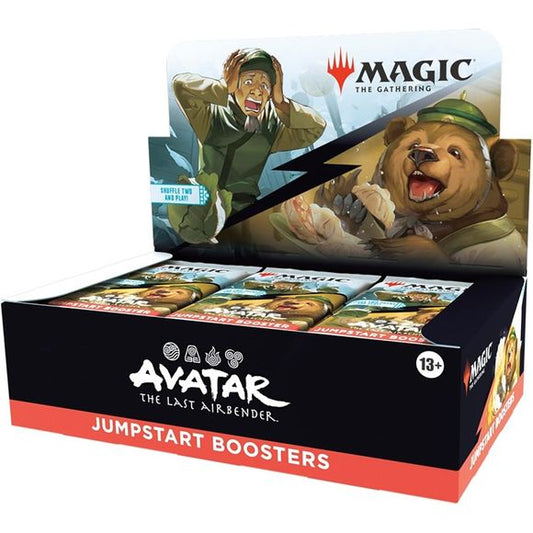 Release Date: 11/21/2025
Team Avatar is back! The action, adventure, and spirit of Avatar: The Last Airbender awaken in Magic: The Gathering. Master new mechanics Earthbending, Airbendending, Waterbending and Firebending to tell your version of the story and discover your Magic playstyle. Bend the elements. Master the game.
Hold on to your cabbages—the mash-up mayhem is about to begin. Grab two boosters, shuffle them together, and you're ready to go! If you're looking to maximize your mash-up, Jumpstart Boo