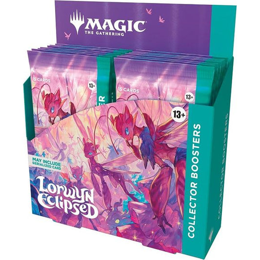 Release Date: Jan 22, 2026
Gather a bountiful bouquet of the brightest and boldest from Lorwyn Eclipsed! Each booster pack contains rares and/or mythic rares, foils, and a full-art basic land in either its Lorwyn or Shadowmoor form. You may also happen upon borderless reversible shock lands, fable frame cards, and borderless cards illustrated by classic Magic artists. Once in a blue moon, a very special pick could appear: 1 of 500 serialized headliner Bitterbloom Bearer cards featuring art by Rebecca Guay!