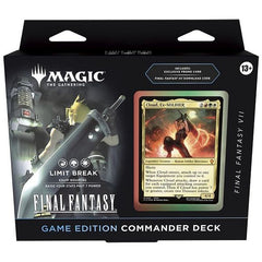 Release Date: Dec 5, 2025
FINAL FANTASY VII reshaped the RPG landscape, and now its unforgettable characters and exciting moments burst onto the Magic battlefield and back onto PCs with this special release of Magic: The Gathering® FINAL FANTASY VII Commander Deck – Game Edition.
In this edition, players get a deck mechanically identical to the original Magic: The Gathering—FINAL FANTASY Limit Break Commander deck released in June and a brand-new traditional foil promo card: Cloud, Midgar Mercenary. Plus, t