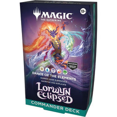 Commander decks are ready to play right out of the box and contain everything you need to play Magic's most popular multiplayer format. Lorwyn Eclipsed features two different Commander deck versions. Throw everything you've got at the enemy with Ashling's light guiding the way, summoning massive Elementals at a discount with splashy battlefield entry effects. If you sacrifice those heavy hitters, never fear—Ashling can copy them!
Contents:
• 1 ready-to-play deck of 100 Magic cards
• 12 new-to-Magic cards, i