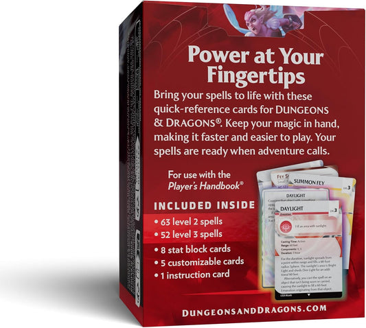 Dungeons & Dragons Reference Cards Spells Level 2-3 D&D