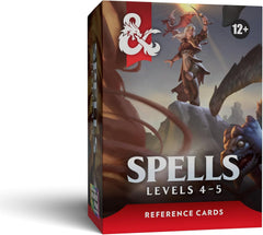 Bring your spells to life with these quick-reference cards for Dungeons & Dragons. Keep your magic in hand, making it faster and easier to play. Your spells are ready when adventure calls. For use with the Player’s Handbook. Included inside: 41 level 4 spells, 48 level 5 spells, 13 stat block cards, 5 customizable cards, and 1 instruction card.