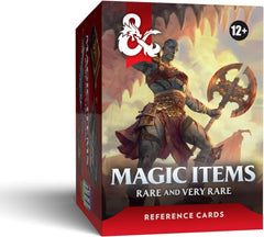 Put rewards directly in your players’ hands with these beautifully designed quick-reference cards for Dungeons & Dragons. For use with the Dungeon Master’s Guide. Included inside: 124 Rare cards, 95 Very Rare cards, 1 stat block card, 4 customizable cards, and 1 instruction card.